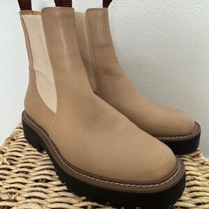 Sam Edelman Beige Leather Ankle Boots